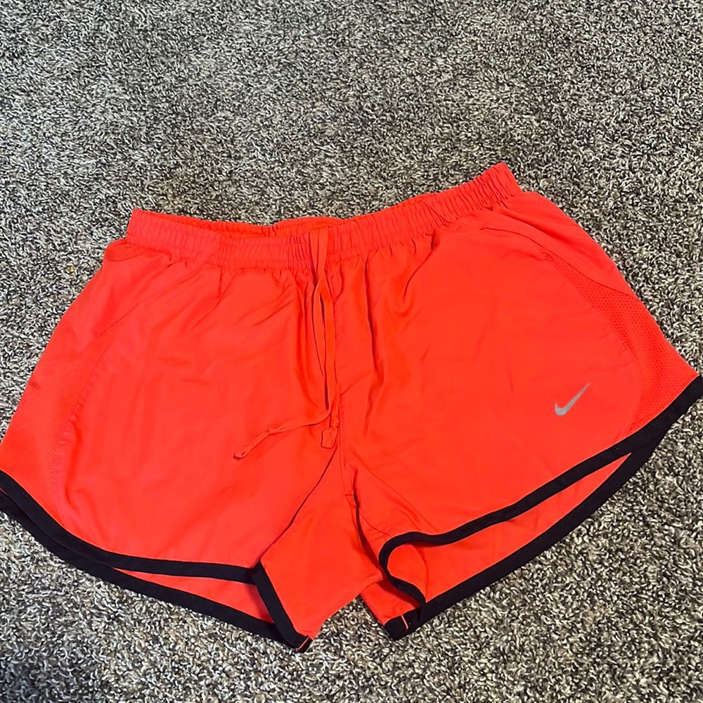 Orange red Nike athletic lined shorts